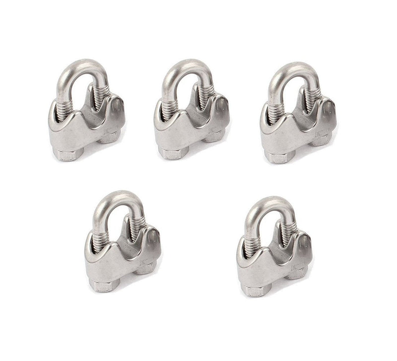SamIdea Pack of 5, 8mm 5/16-inch Stainless Steel Wire Rope Cable Clamp Clips - BeesActive Australia