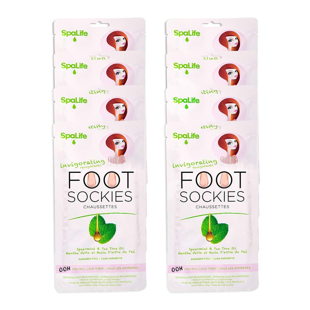 SpaLife Invigorating Spearmint & Tea Tree Oil Foot Sockies (8 Ct) - BeesActive Australia