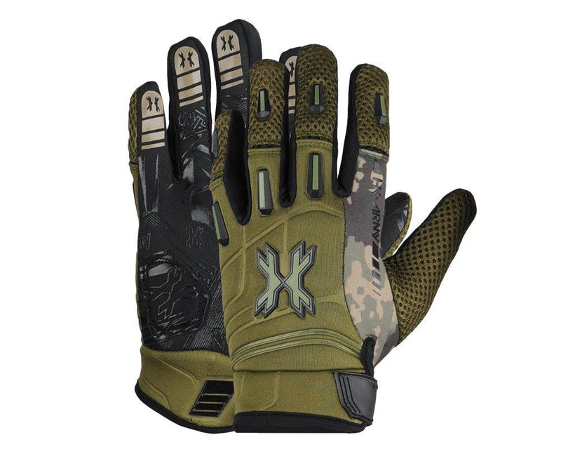 [AUSTRALIA] - HK Army FULL FINGER Hardline Paintball Gloves Olive HSTL Camo Medium 