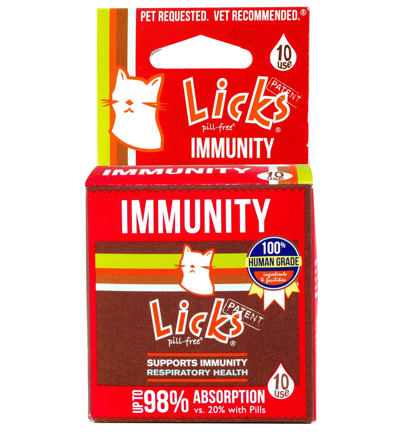 Licks Pill-Free Cat Immunity - Immune Support Cat Supplies - Respiratory Supplements for Cats - Cat Health Supplies - Gel Packets - 10 Use - BeesActive Australia