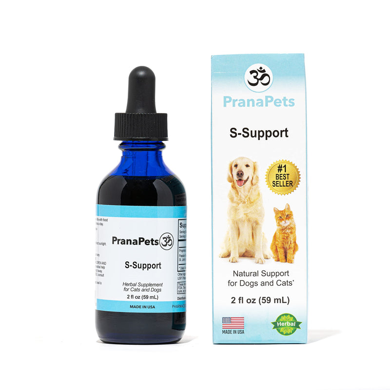S Support by Prana Pets Naturally Relieves Seizures in Dogs and Cats | Herbal Formula Safely Aids in Reducing Anxiety, Seizures, and Helps Support Brain and Nervous System Function 1 Pack - BeesActive Australia