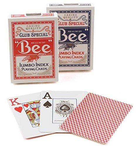 [AUSTRALIA] - Bee 2 Decks Jumbo Playing Cards Red & Blue Deck Casino Quality 