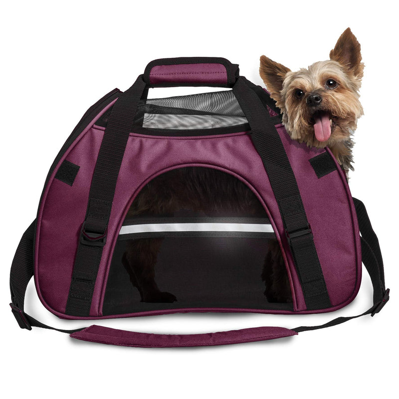 Furhaven Multipurpose Travel Pet Carriers for Cats & Small Dogs - Multiple Styles & Colors (Carrier) Tote Bag Polycanvas Raspberry - BeesActive Australia