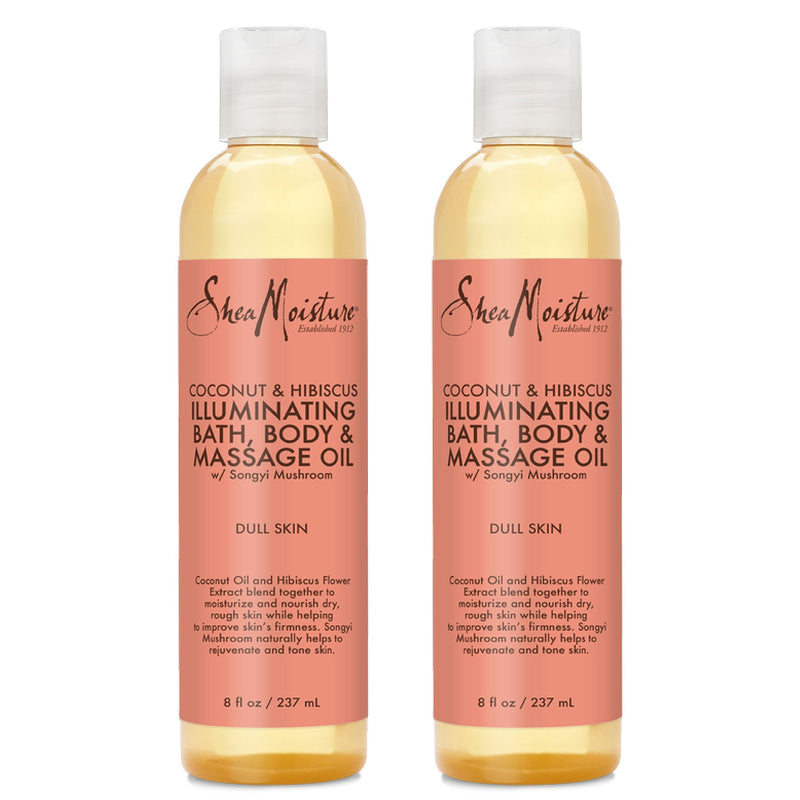 SheaMoisture Coconut & Hibiscus Bath, Body & Massage Oil, 8 Ounces - 2pc 8 Fl Oz (Pack of 2) - BeesActive Australia