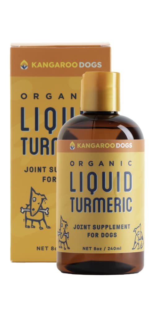 Kangaroo Dogs Organic Turmeric Curcumin Dog Joint Supplement - Liquid for Faster and Better Absorbtion, 95% Curcuminoids Natural Dog Joint Supplement Liquid 8oz - BeesActive Australia