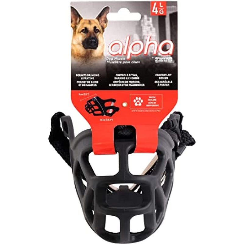 ZEUS Alpha TPR Muzzle for Dogs, Comfort Fit Design Prevents Biting, Barking and Chewing, Black Large - BeesActive Australia