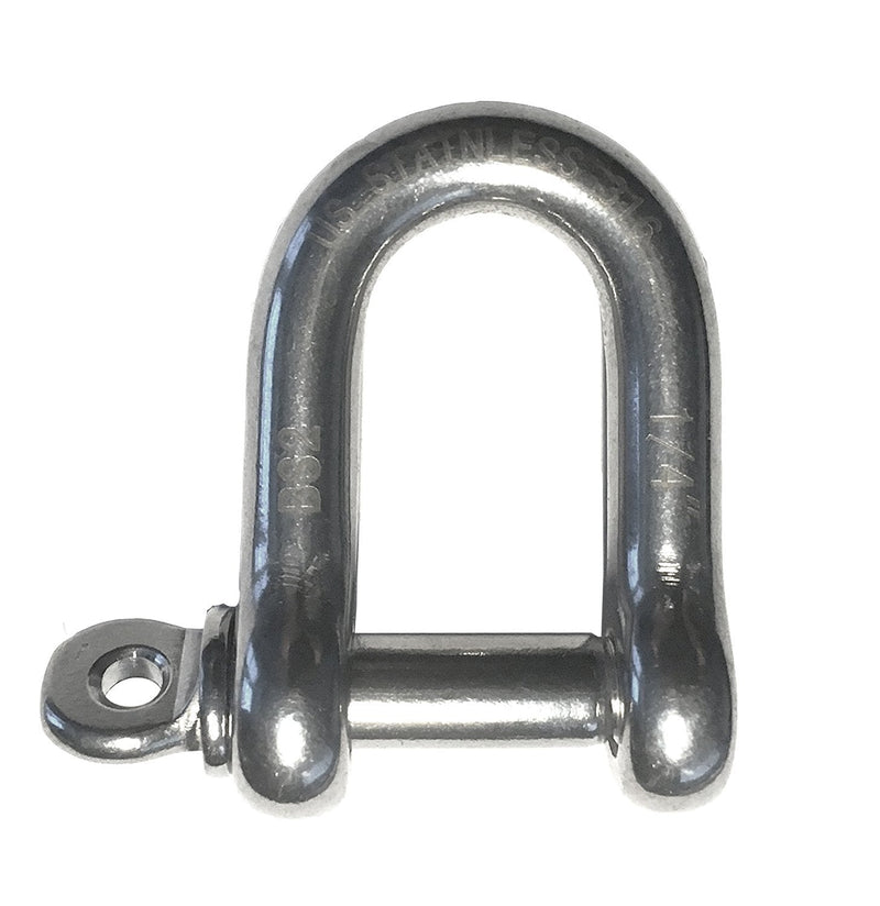 [AUSTRALIA] - Stainless Steel 316 Forged D Shackle Marine Grade 1/4" (6mm) Dee 1/4" 