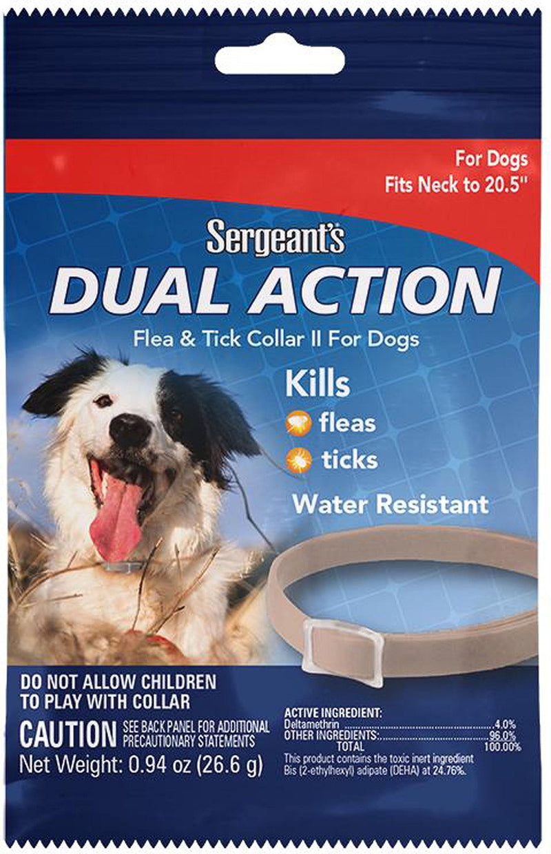 Sergeant's Pet Products 3284 1 Count Dual Action Flea & Tick Collar for Dogs, 20.5" - BeesActive Australia