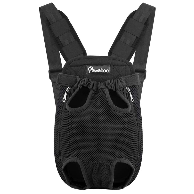 Pawaboo Pet Carrier Backpack, Adjustable Pet Front Cat Dog Carrier Backpack Travel Bag, Legs Out, Easy-Fit for Traveling Hiking Camping for Small Medium Dogs Cats Puppies Medium (Pack of 1) A-Black - BeesActive Australia