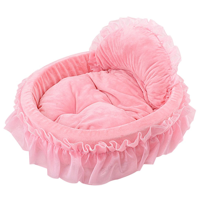 WYSBAOSHU Pet Dog Beds Lace Princess Cute Cat Cushion Bed S pink - BeesActive Australia