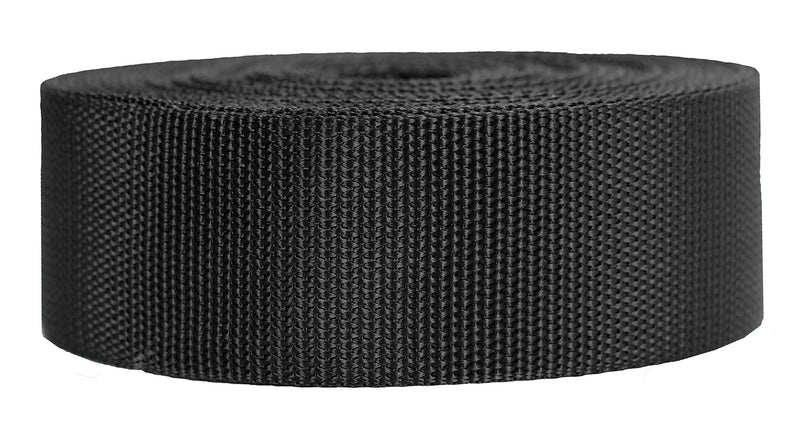 [AUSTRALIA] - Strapworks Heavyweight Polypropylene Webbing - Heavy Duty Poly Strapping for Outdoor DIY Gear Repair, 2 Inch by 10, 25, or 50 Yards, Over 20 Colors Black 2" x 10 yard 