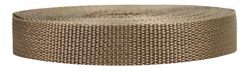 Strapworks Lightweight Polypropylene Webbing - Poly Strapping for Outdoor DIY Gear Repair, Pet Collars, Crafts – 3/4 Inch by 10, 25, or 50 Yards, Over 20 Colors Tan 3/4" x 50 yard - BeesActive Australia
