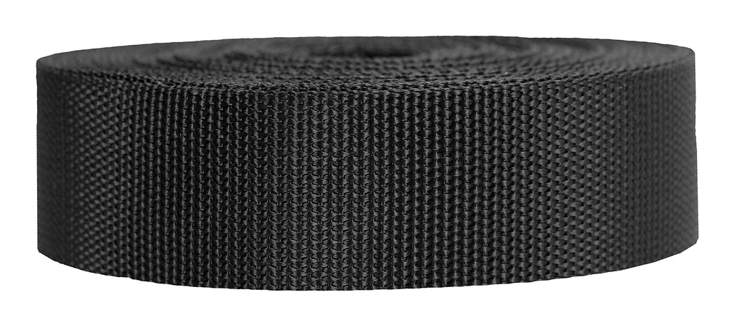 Strapworks Heavyweight Polypropylene Webbing - Heavy Duty Poly Strapping for Outdoor DIY Gear Repair, 1.5 Inch by 10, 25, or 50 Yards, Over 20 Colors Black 1.5" x 10 yard - BeesActive Australia
