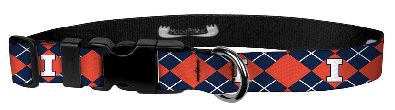 Moose Pet Wear Dog Collar – University Illinois Adjustable Pet Collars, Made in The USA – 1 Inch Wide 3/4 inch Small - BeesActive Australia