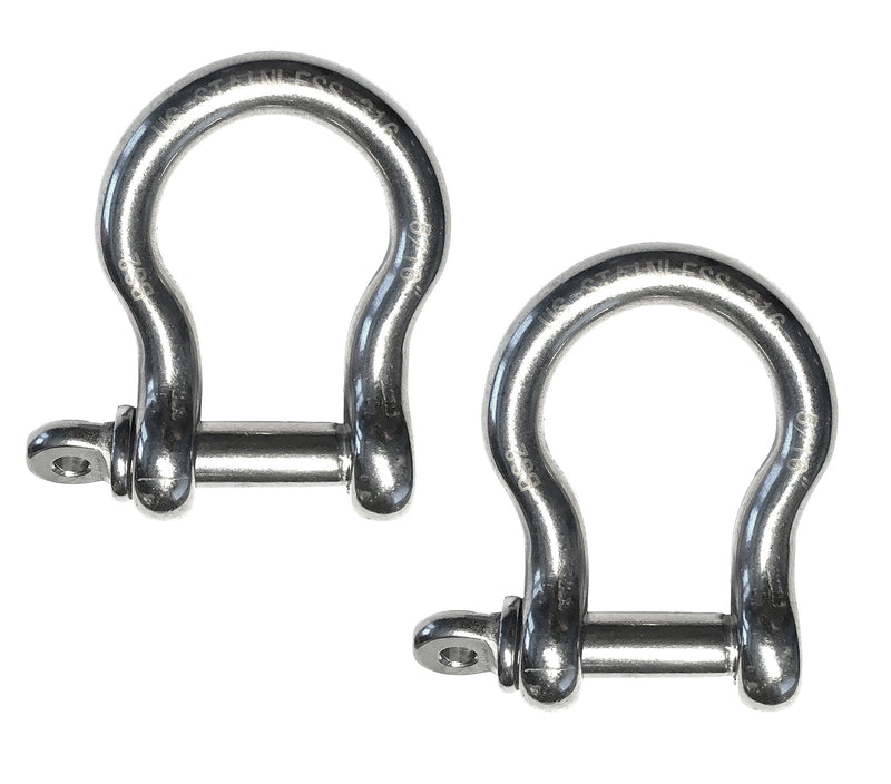 [AUSTRALIA] - 2 Pieces Stainless Steel 316 Forged Bow Shackle 5/16" (8mm) Marine Grade 