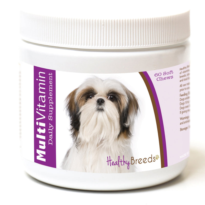 Healthy Breeds Multivitamin Daily Dietary Supplement - Over 200 Breeds - Vet Recommended Formula - Bacon Flavored Soft Chews Shih Tzu 60 Ct - BeesActive Australia