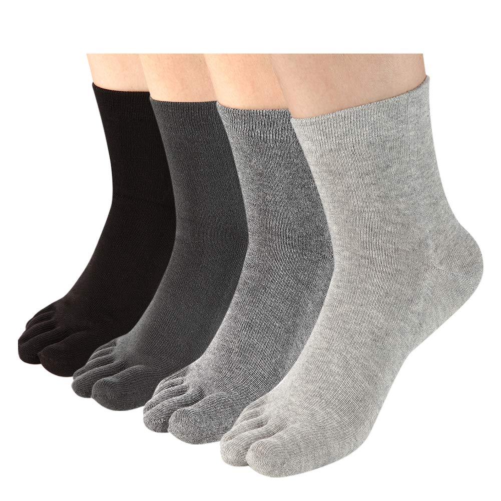 [AUSTRALIA] - Meaiguo Toe Socks Running Five Finger Crew Cotton for Men Women 3-4 Pack Multicoloured 