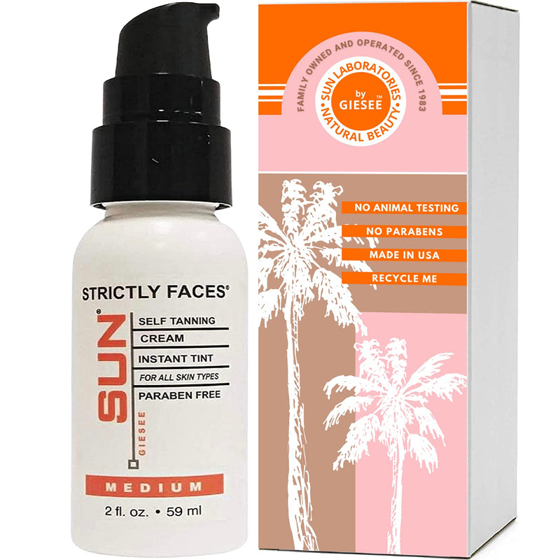 Face Tanner 2 oz Mini Travel Size Self Tanner For Face | Sunless Tanning Face Lotion Light to Medium Skin Tones by Sun Labs - BeesActive Australia