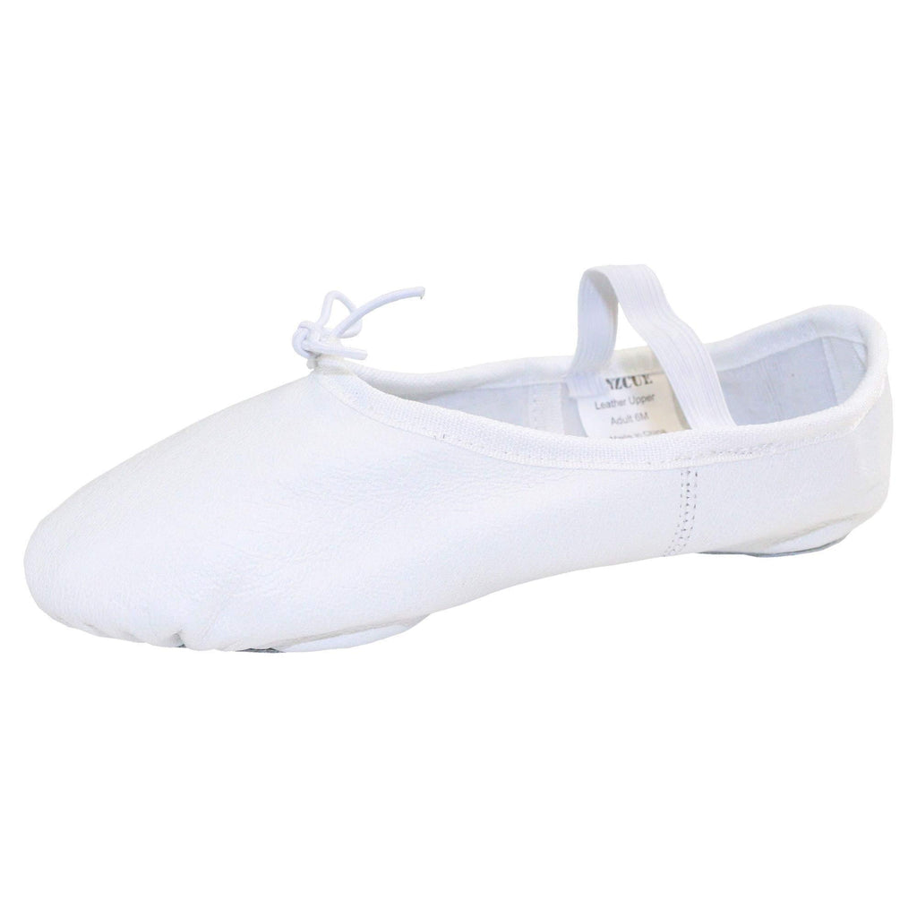 [AUSTRALIA] - Danzcue Child Full Sole Leather Ballet Slipper 7.5 Toddler White 