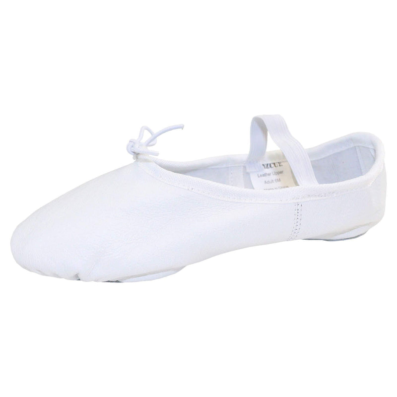 [AUSTRALIA] - Danzcue Child Full Sole Leather Ballet Slipper 7.5 Toddler White 
