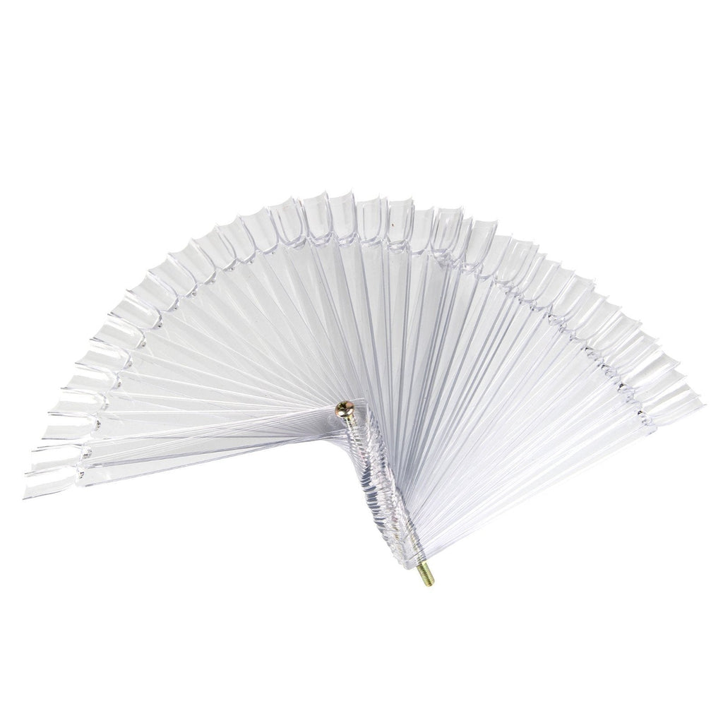 Beauty7 200 Clear Tips Fan-shaped Nail Art Display Sticks Chart Acrylic False Tips Practice Tool For Nailart Polish Gel Salon 200Tips - BeesActive Australia