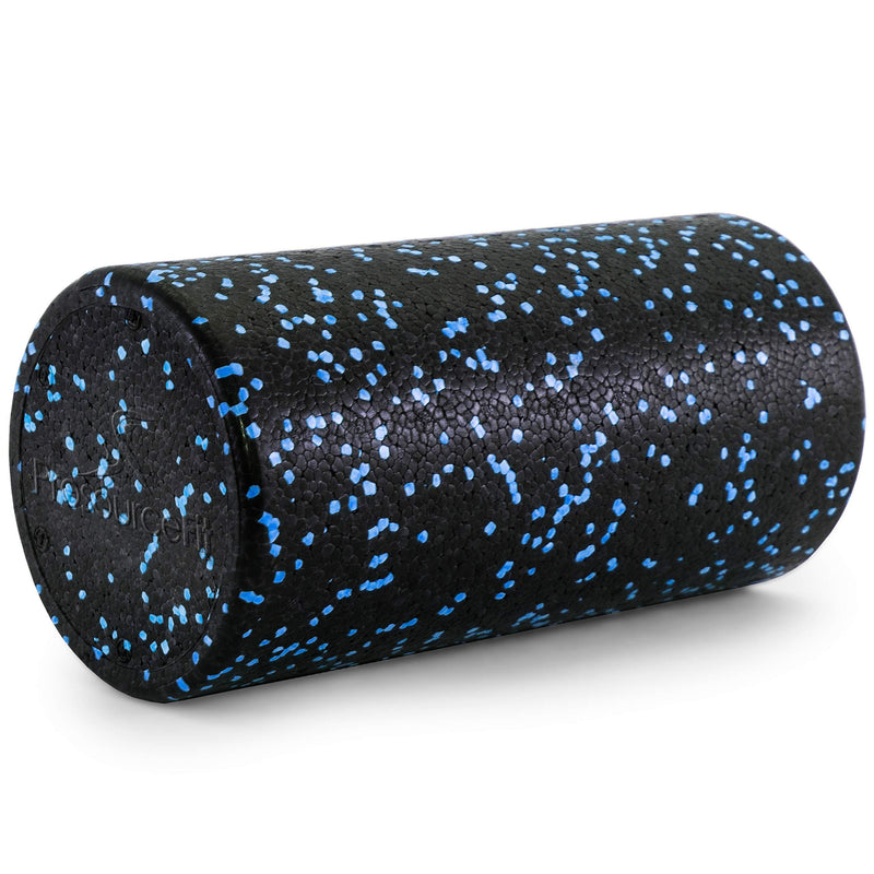 ProsourceFit High Density Speckled Black Foam Rollers, 12", 18", 24" & 36” for Myofascial Release, Pilates, Trigger Point Massage and Muscle Therapy, Blue or Orange 12" x 6" Black/Blue - BeesActive Australia