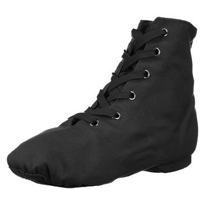 [AUSTRALIA] - Danzcue Womens Canvas Lace up Jazz Boot Shoes 4.5 Black 