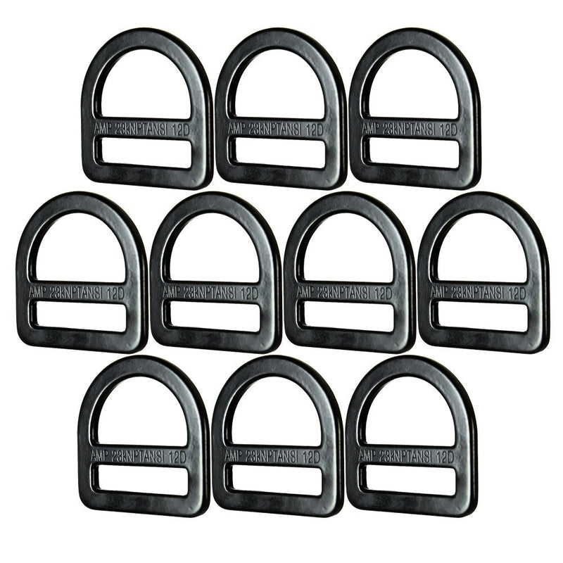 Fusion Climb Kendo Carbon Steel Drop Forged Single Slotted D-Ring Black MBS 23KN 10-Pack - BeesActive Australia