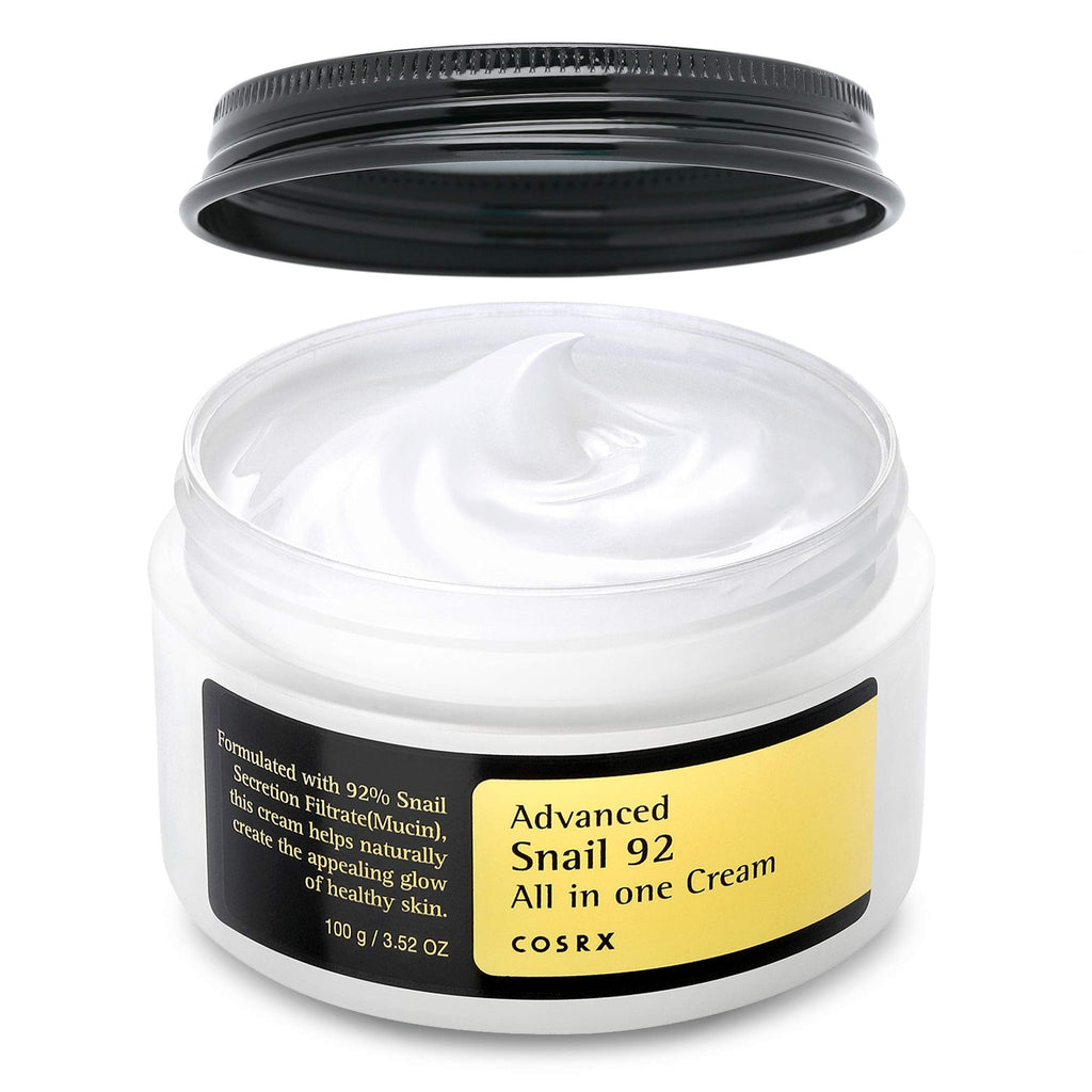 COSRX Snail Mucin 92% Repair Cream 3.52 oz, Daily Face Gel Moisturizer for Dry Skin, Sensitive Skin, Not Tested on Animals, No Parabens, No Sulfates, No Phthalates, Korean Skincare (Small, 3.52 OZ) 3.52 Ounce (Pack of 1) - BeesActive Australia