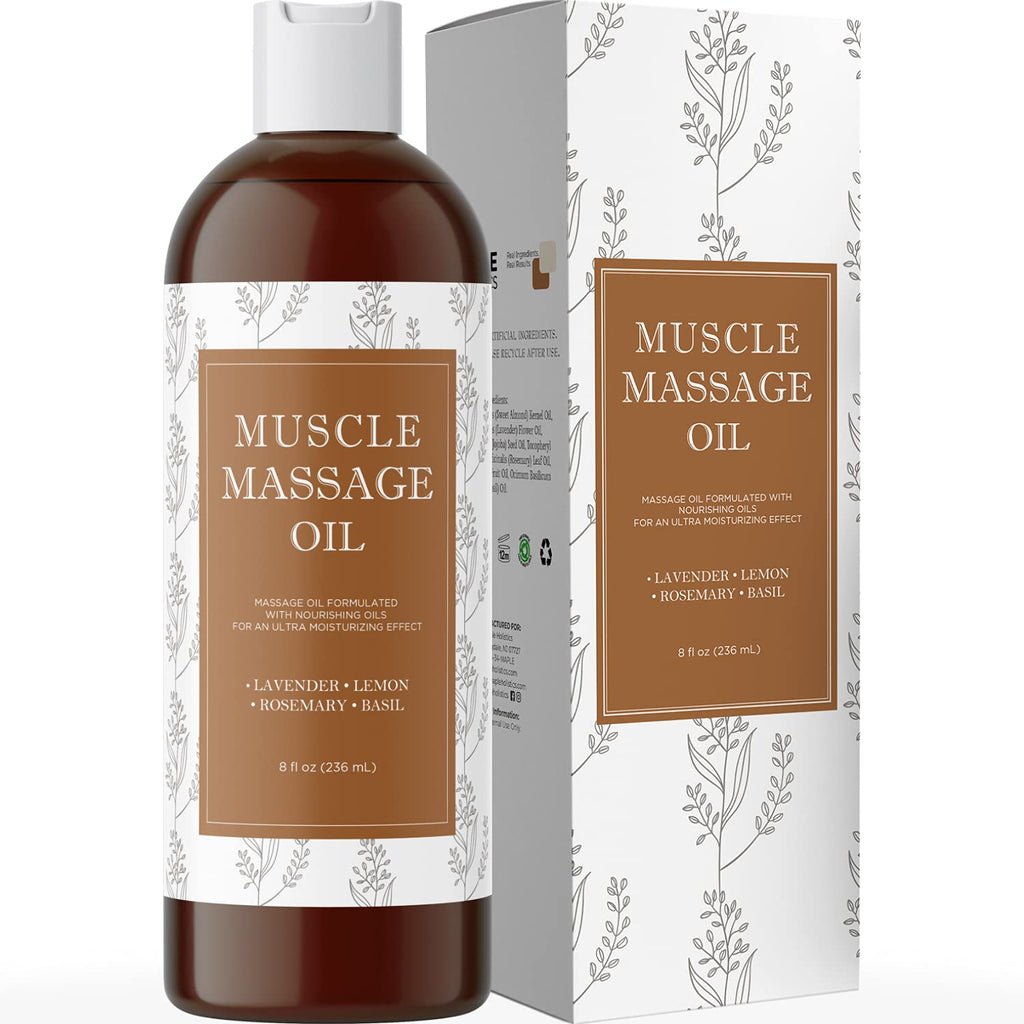 Aromatic Sore Muscle Massage Oil - Aromatherapy Massage Oil for Massage Therapy with Lavender Jojoba and Sweet Almond Oil for Skin Care and Foot Therapy - Scented Essential Oil for Muscles and Joints 8 Ounce (Pack of 1) - BeesActive Australia