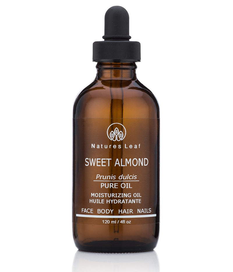 Natures Leaf Organic Sweet Almond Oil 100% Pure / Cold Pressed / Dry, Itchy Skin, Fine Lines & Wrinkles, Crows Feet, Split Ends, Frizzy's, Scars, Stretch Marks, Skin Cleanser / 4 fl oz - BeesActive Australia