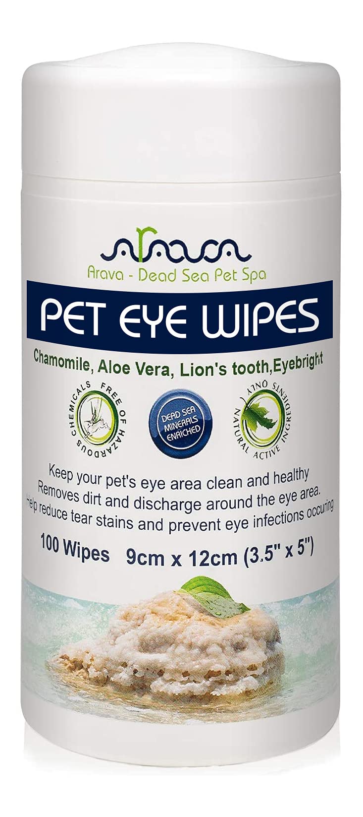 Arava Pet Eye Wipes - for Dogs Cats Puppies & Kittens - 100 Count - Natural and Aromatherapy Medicated - Removes Dirt Crust and Discharge - Prevents Tear Stain Infections & Irritations - Soft & Gentle - BeesActive Australia