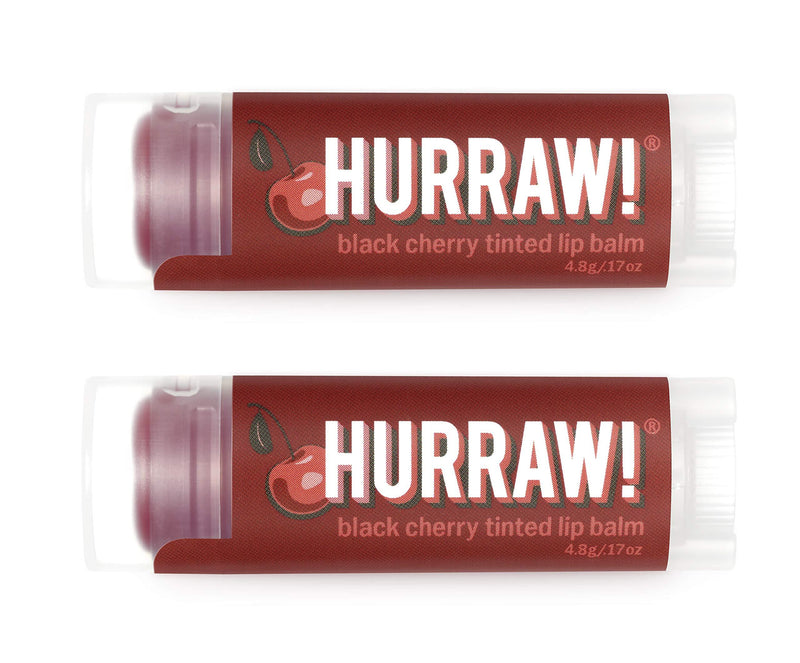 Hurraw! Black Cherry Tinted Lip Balm, 2 Pack: Organic, Certified Vegan, Cruelty and Gluten Free. Non-GMO, 100% Natural Ingredients. Bee, Shea, Soy and Palm Free. Made in USA - BeesActive Australia