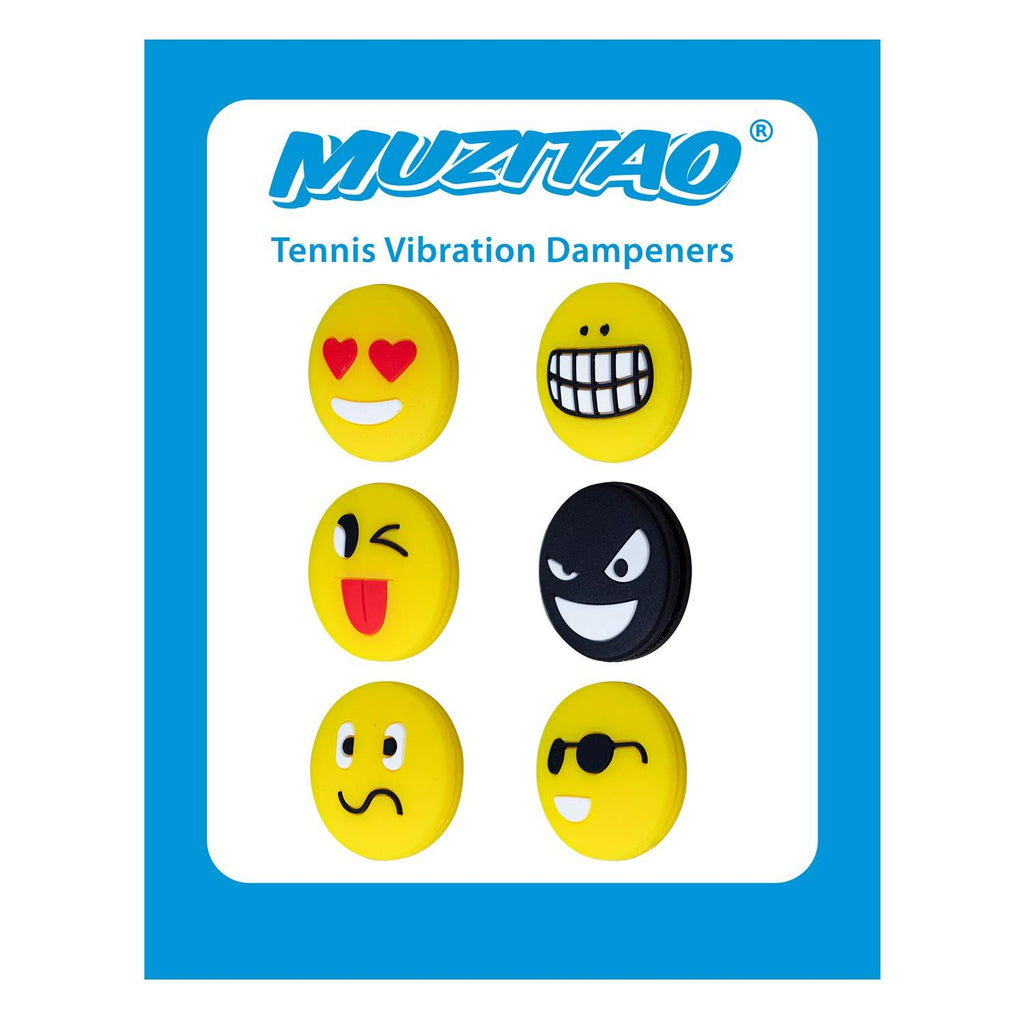 [AUSTRALIA] - Muzitao Tennis Vibration Dampeners (6 Pack) Emoji 