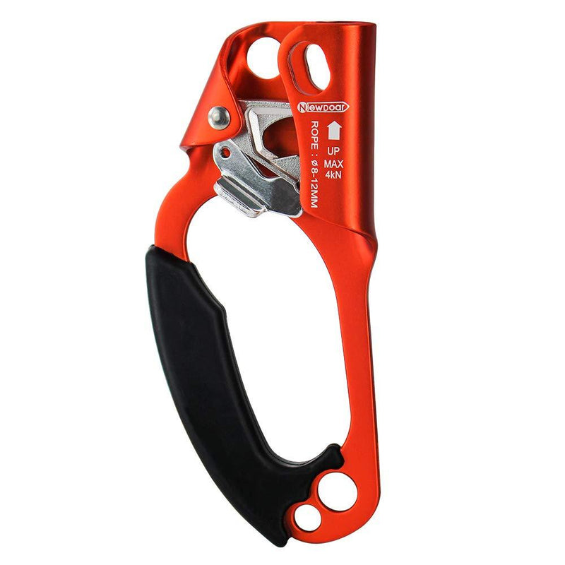 NewDoar Hand Ascender Rock Climbing Tree Arborist Rappelling Gear Equipment Rope Clamp for 8~12MM Rope Left Hand Orange - BeesActive Australia