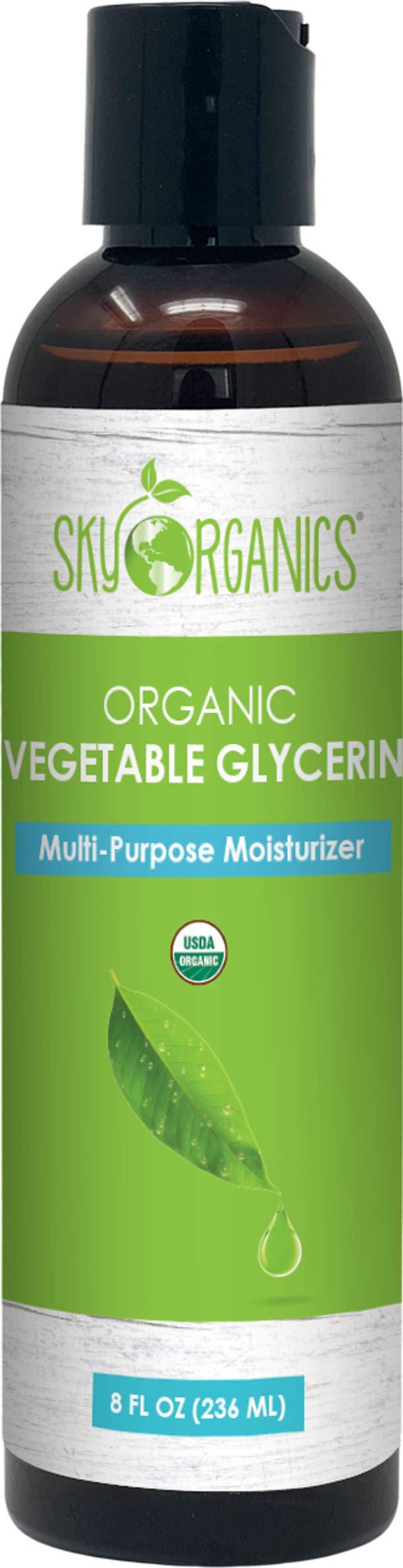 Organic Vegetable Glycerin by Sky Organics (8oz) Non-GMO Kosher USP Grade Hypoallergenic Cold-pressed - Benefits Hair & Skin - Excellent Emollient- Ideal Soap Base, Moisturizer and DIY (1 Pack) 8 Fl Oz (Pack of 1) - BeesActive Australia