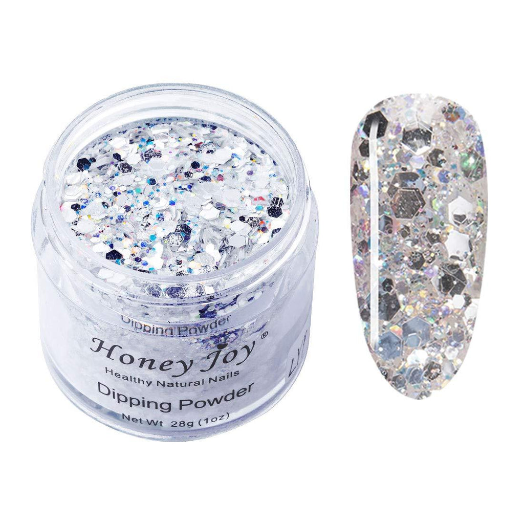 28g/Box Shine Silver Glitter Hexagon Sequins Paillette Dip Powder Nails Dipping Nails Long-lasting Nails No UV Light Needed, (No.122) Blue - BeesActive Australia