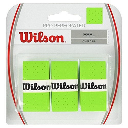 Wilson Pro Overgrip Perforated 3 Pack - White, Green, Pink - Tennis - Badminton - Squash - BeesActive Australia