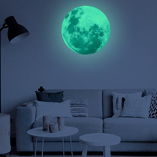 MAFOX Glow in The Dark Wall or Ceiling Stars with Moon Stickers – Luminous Decal Stickers for Simulated Moon Effect at Night – Ideal Kids Decor or Adults – for Kids Boys Girls - BeesActive Australia