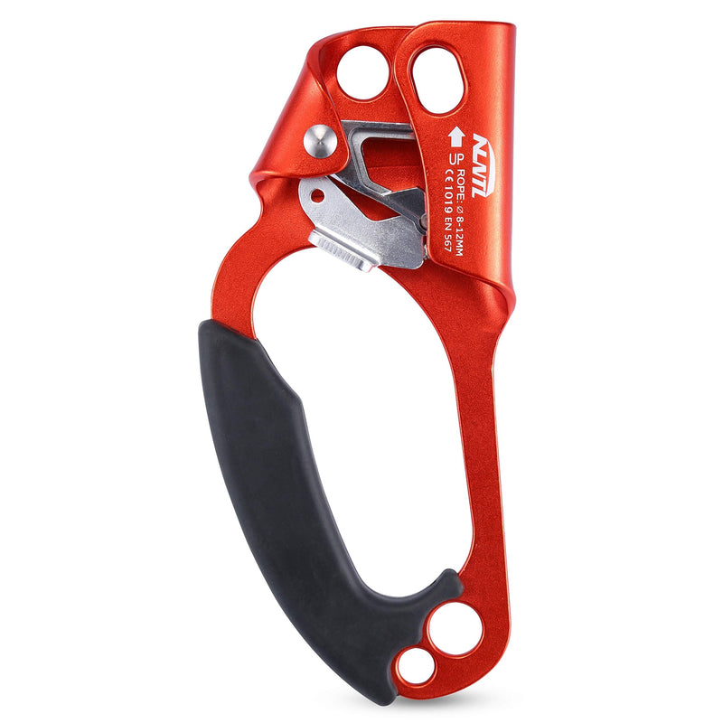 WILDKEN Climbing Hand Ascender Outdoor Mountaineering Tree Arborist Climbing Rappelling Equip Hand Ascender for 8-12MM Rope Left Right Hand Ascender Orange - Left - BeesActive Australia