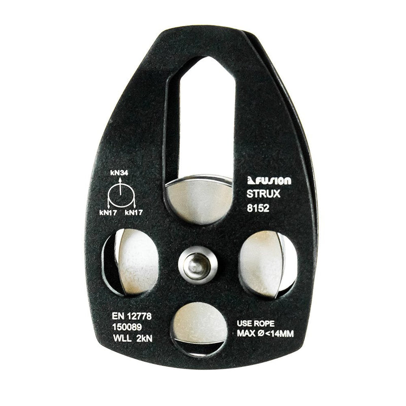 Fusion Climb Strux Aluminum Rescue Side Swing Pulley Matte Black 34KN - BeesActive Australia