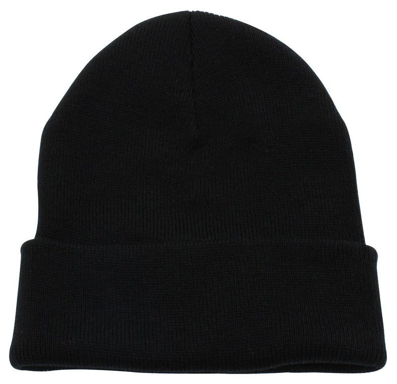 Top Level Beanie Men Women - Unisex Cuffed Plain Skull Knit Hat Cap Black - BeesActive Australia