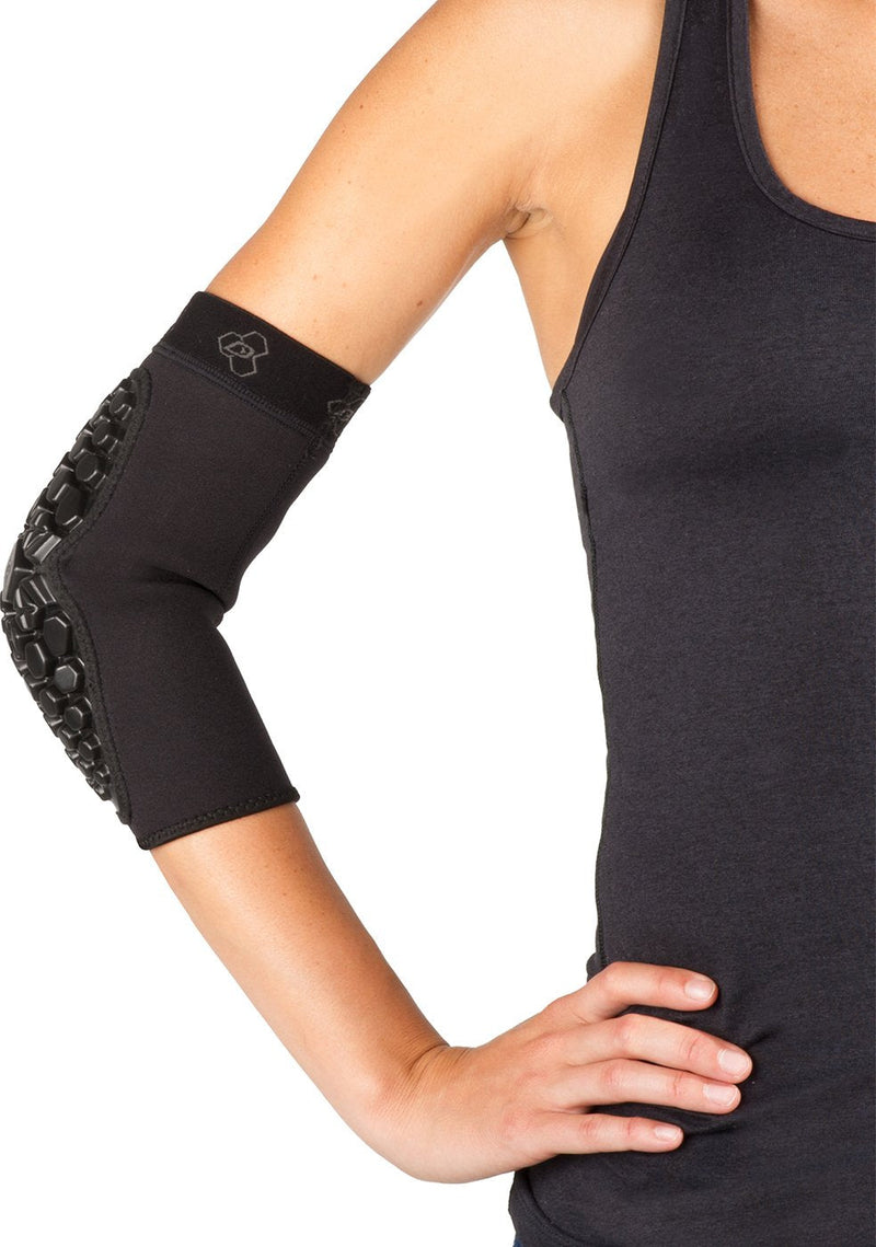 DonJoy Performance Defender Compression Support Elbow Pads (Pair) – Padded Support for Collision Contact Sports, Football, Rugby, Lacrosse, Martial Arts, Obstacle Courses Small - BeesActive Australia