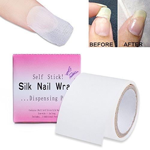 Fiberglass Nail Wrap Strong Nail Protector for UV Gel Acrylic Nails Self Adhesive Fiberglass & Silk Wrap Nail Art Tool Reinforce Pack of 2 - BeesActive Australia