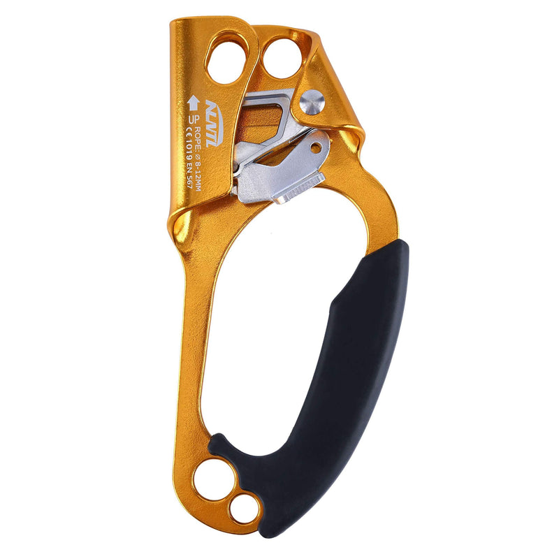 WILDKEN Climbing Hand Ascender Outdoor Mountaineering Tree Arborist Climbing Rappelling Equip Hand Ascender for 8-12MM Rope Left Right Hand Ascender Orange - Right - BeesActive Australia