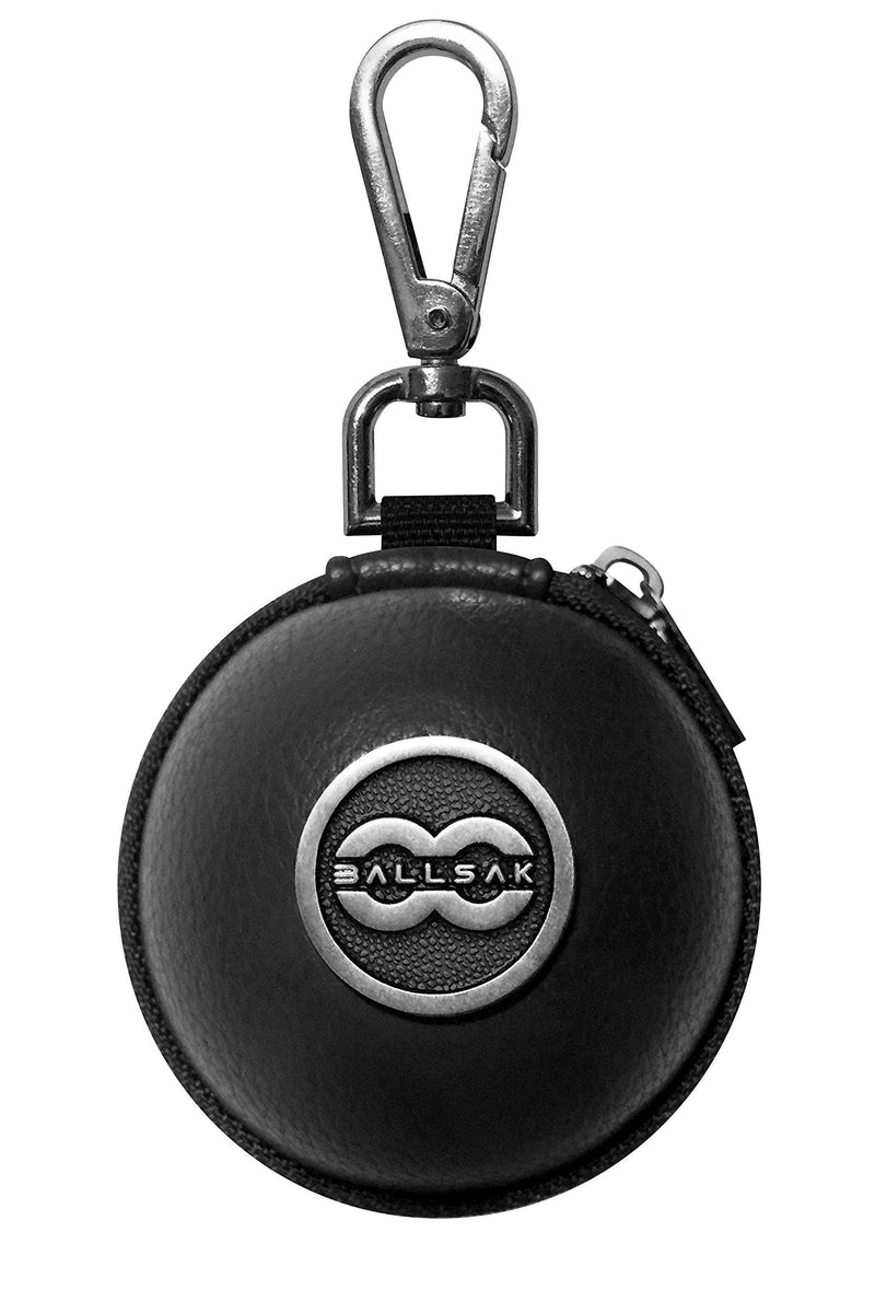 [AUSTRALIA] - Ballsak Pro - Silver/Black - Clip-on Cue Ball Case, Cue Ball Bag for Attaching Cue Balls, Pool Balls, Billiard Balls, Training Balls to Your Cue Stick Bag Extra Strong Strap Design! 