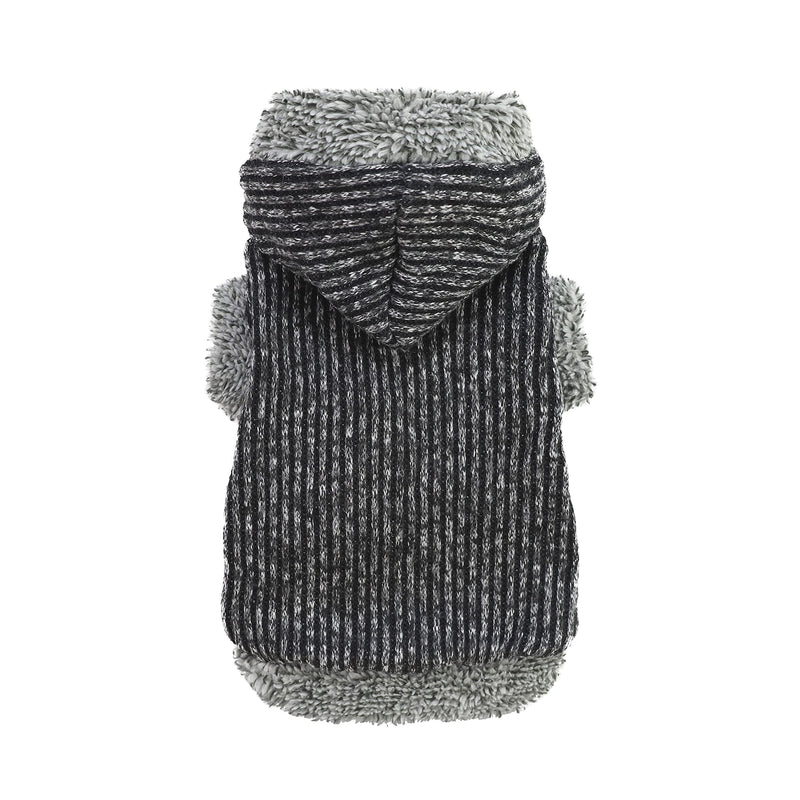 Fitwarm Knitted Sweatshirts for Dog Coats Sweater Pet Hooded Jackets, Grey Medium (Chest16" Back12") - BeesActive Australia