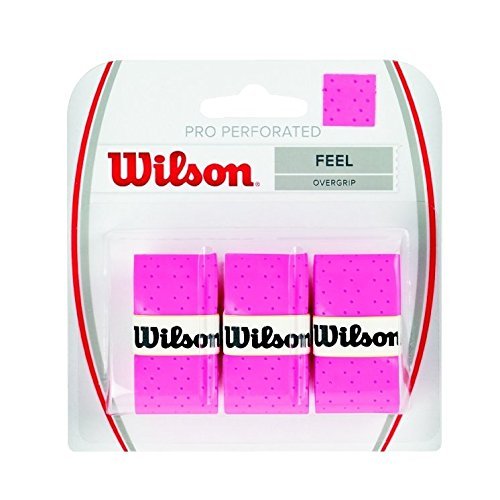 Wilson Pro Overgrip Perforated 3 Pack - White, Green, Pink - Tennis - Badminton - Squash - BeesActive Australia