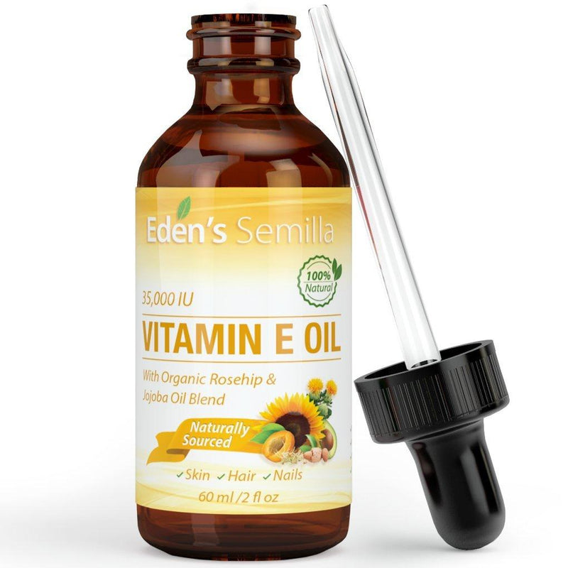 100% Plant Extract Vitamin E Oil 35,000 IU + Organic Rosehip & Jojoba Blend - 2 OZ Bottle. FAST Absorbing Skin Protection For Face & Body. Pure Ingredients - Ideal For Sensitive Skin - Use Daily 2 Fl Oz (Pack of 1) - BeesActive Australia