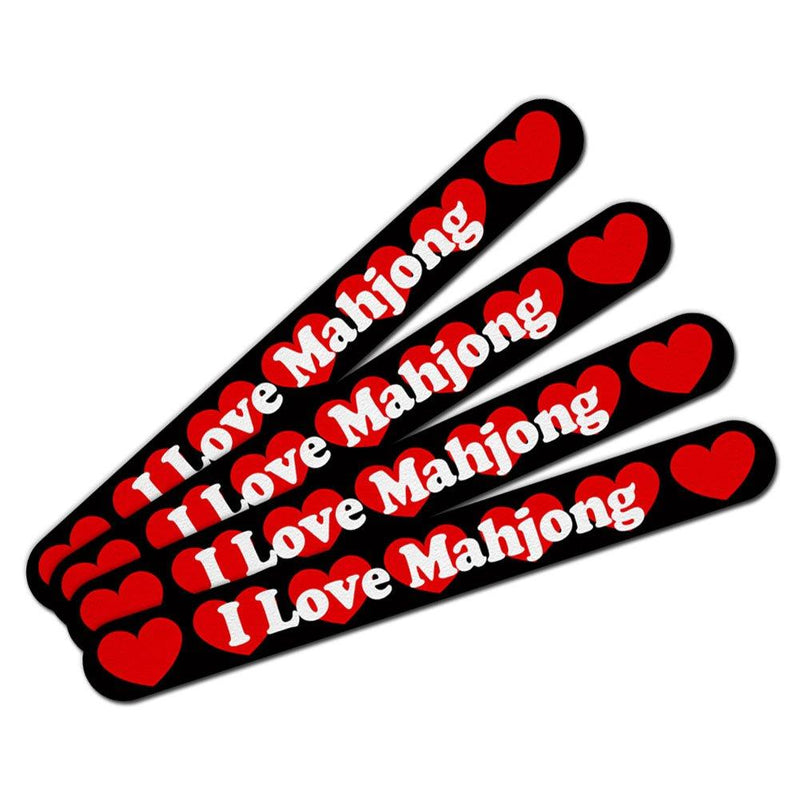 Double-Sided Nail File Emery Board Set 4 Pack I Love Heart Sports Hobbies I-M - Mahjong - BeesActive Australia